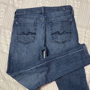7 For All Mankind Women's Blue Skinny Jeans Gwenevere